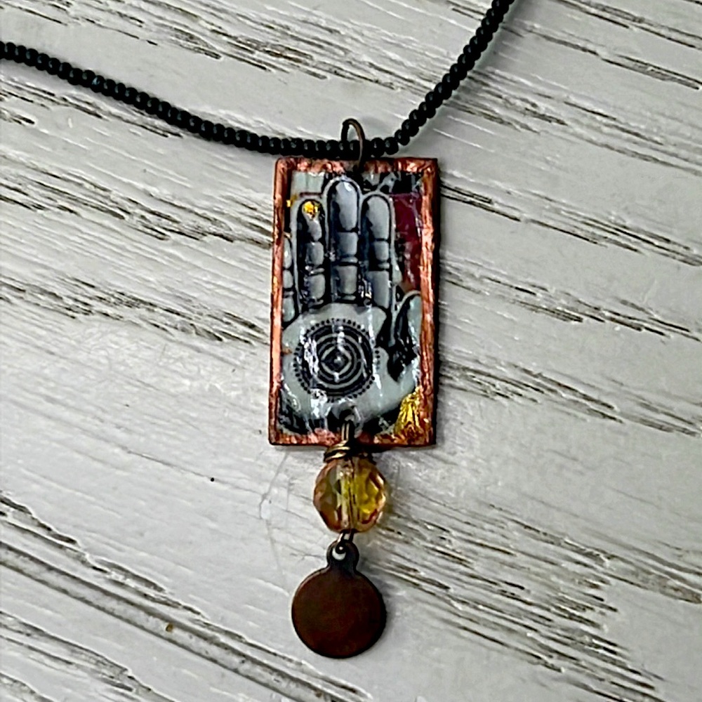 Hamsa Pendant Bead Necklace. 938